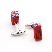 Load image into Gallery viewer, Factory Retail Novelty Cufflinks 29 Designs Option Police box/ Whiskey/ Coffee Cup/ Beer Cap/Cube/ Chaplin Design Cuff Links