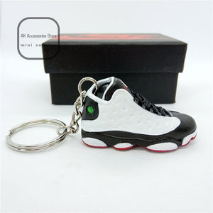 Personality DIY Air Jordan Generation AIR JORDAN1-13 Stereo 3D Sneaker Model Keychain For Gift with mini box and mini shoe bag
