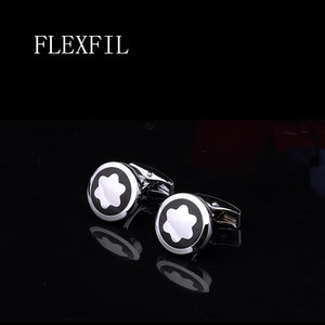 FLEXFIL Luxury shirt cufflinks for men's Brand cuff buttons cuff links gemelos High Quality round wedding abotoaduras Jewelry
